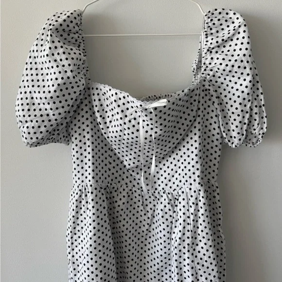 REFORMATION Malvina Linen Polka Dot Mini Dress - Picture 4 of 14